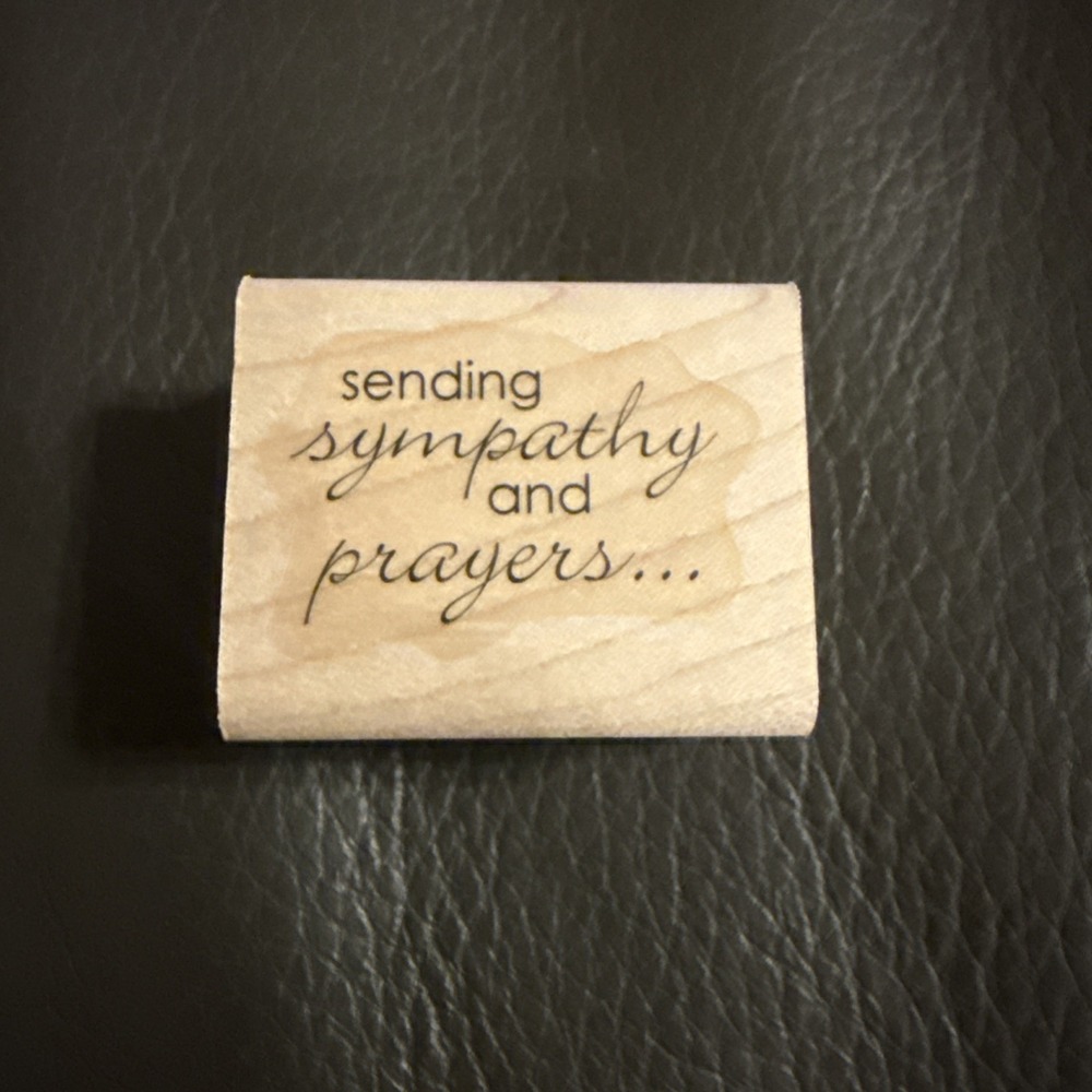 "Sending Sympathy And Prayers" Saying Rubber Stamp